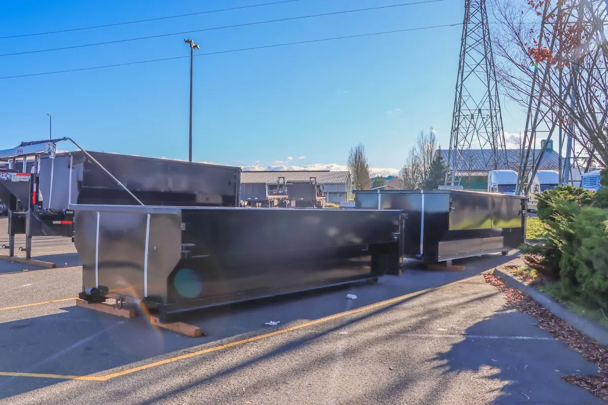 Roll-off dumpster ready for waste disposal at job site for 40 Yard Dumpster Rental in Balch Springs